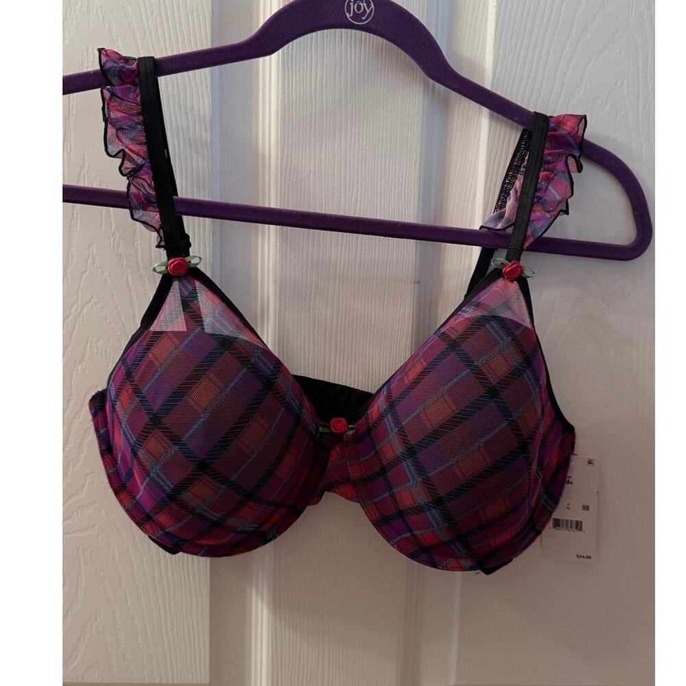 Parade Plaid Underwire Bra with Ruffle Straps Medium+